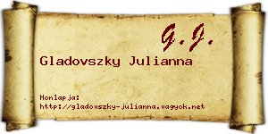 Gladovszky Julianna névjegykártya